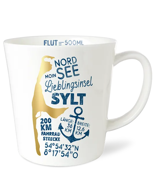 Sylt Becher - Sylt Vintage gold-blau 500ml